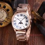 High Quality Drive De Cartier Moon Phases All Rose Gold White Roman Dial Copy Watch